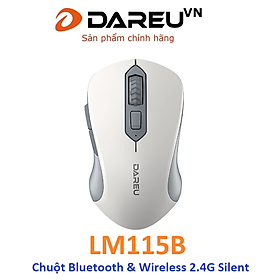 Mua Chuột Không Dây DAREU LM115B Bluetooth 5.0/ 2.4G/ Silent Switch (Màu Trắng Xám ) - Hàng Chính Hãng