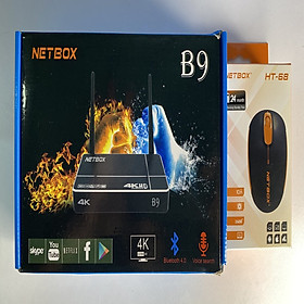 Android Tivi Box NETBOX B9 Ram 2Gb Rom 16Gb 4K UltraHD, KÈM CHUỘT KHÔNG DÂY NETBOX HT68 - Hàng Chính Hãng