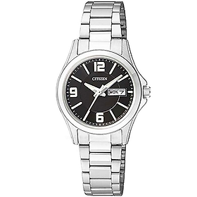 Đồng Hồ Nữ Citizen Dây Thép Không Gỉ EQ0591-56E - Mặt Đen