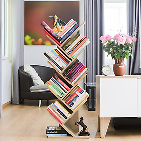 Kệ, Giá Sách Đa Nắng Gỗ Cao Cấp Lắp Ghép Thông Minh Trang Trí Đa Tầng Hình Cây Thông Nội Thất ZAPI