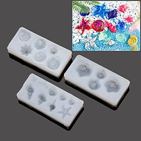 Mua Bộ 3 Khuôn Silicone Tạo Hình Ốc Xà Cừ Vỏ Sò - Sao Biển Trang Trí Handmade Resin