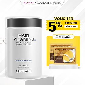 Viên uống kích thích mọc tóc, ngăn ngừa rụng tóc Codeage Hair Vitamins 120 viên