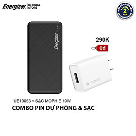 Mua Combo pin dự phòng Energizer 10000mAh UE10053 + Cốc sạc Mophie 10W - Hàng chính hãng