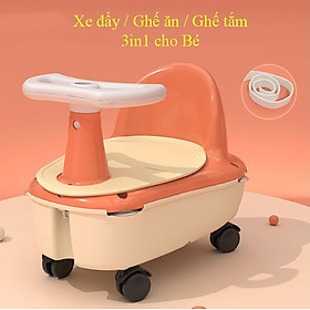 Xe đẩy kiêm ghế ngồi ăn ghế tắm cho bé 3in1 CHILDHOOD PULLEY