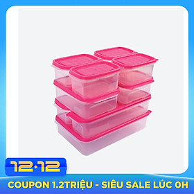 Set 9 hộp nhựa đựng thực phẩm Hàn Quốc - Set 07 - Màu Hồng