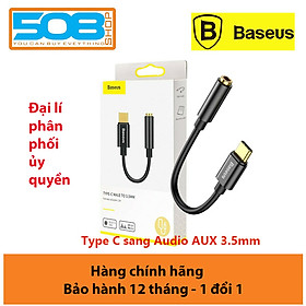 Jack chuyển Type C to 3.5 chính hãng Baseus chính hãng