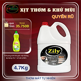 Xịt Thơm & Khử Mùi Zily Chai 4.7 Kg - Tặng 1 Chai Nước Rửa Chén Zily 750 gr
