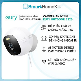 Camera ngoài trời eufy Outdoor Cam Pro 2K E220 chống nước IP67 có đèn chiếu đêm - Hàng Chính Hãng