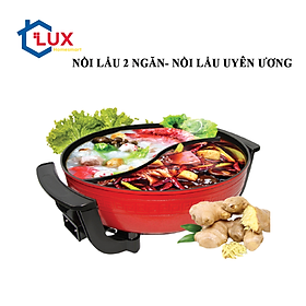Mua Nồi lẩu điện 2 ngăn đa năng  nồi lẩu uyên ương dung tích 6L chống dính sôi nhanh siêu tiện dụng - NLD