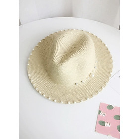 Nón mũ cao bồi rộng vành nam nữ phối ngọc trai nhân tạo chất liệu cói thoáng mát #nonrongvanh #murongvanh #noncoi #mucoi #nondibien #mudibien #nonchongnanh #muchongnang #nondep #mudep #nonthotrang #muthoitrang dona24100101