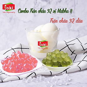 Combo Trân châu 3Q vị dâu Yoki & Trân châu 3Q vị Matcha Yoki