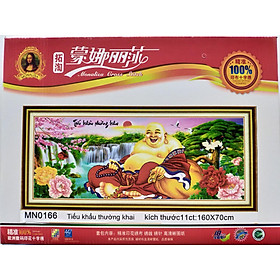 Mua Tranh thêu chữ thập phật di lặc tiếu khẩu thường khai MN0166 - 160 x 70 cm - chưa thêu