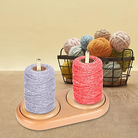 Solid Wood Yarn Ball Holder Hold 2 yarns for Mother Sewing Accessory