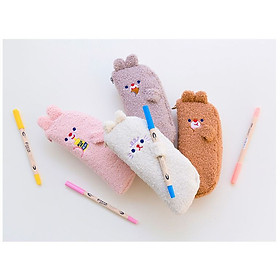 Túi đựng bút lông Gấu Thỏ Milkjoy nằm nghiêng - 25x10.5cm