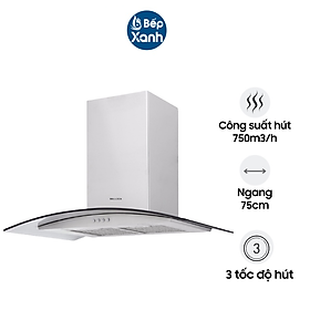 Máy Hút Mùi Áp Tường Malloca MC 750E - Công Suất Hút 750 m3 h - Ngang 75cm