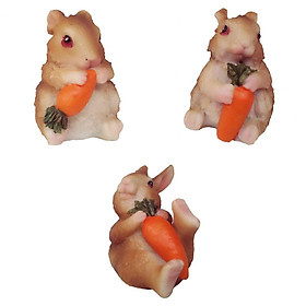 Resin Miniature  Figurines Fairy Garden Decor 3Pcs