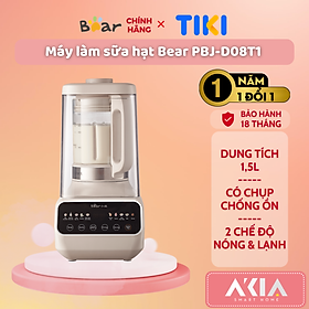 Mua Máy làm sữa hạt đa năng Bear PBJ-D08T1 - Dung tích 1.5L  Có chụp chống ồn và chống bỏng  2 chế độ Nóng & Lạnh - Hàng chính hãng  Bản Quốc tế