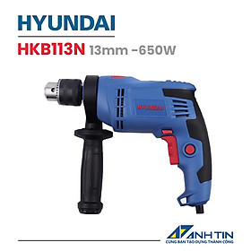 Máy khoan búa 13mm HYUNDAI HKB113N | Công suất 650W | Tốc độ đập 43,200 lần/phút