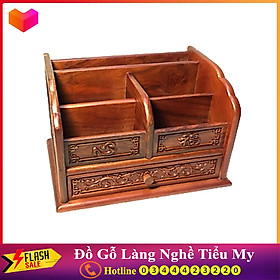 Mua Khay đựng đồ đa năng  hộp đựng giấy  đựng đũa thìa  văn phòng phẩm gỗ hương