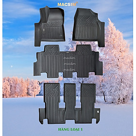 Thảm lót sàn xe ô tô Toyota Innova Cross 2023-2024+ (7 chỗ) Nhãn hiệu Macsim chất liệu nhựa TPE cao cấp màu đen
