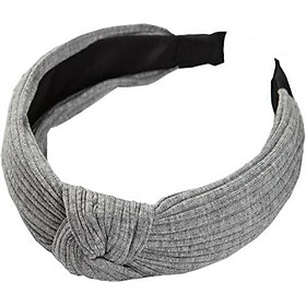 Bờm cài tóc turban nữ bản to mầu ghi sáng BN28H