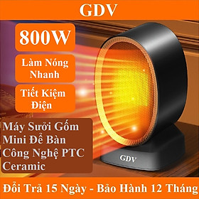 Mua Máy Sưởi Gốm Mini Để Bàn Công Nghệ PTC Ceramic GDV 800W  - Màu Ngẫu Nhiên - Hàng Chính Hãng