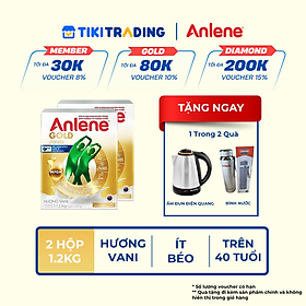 Combo 2 Sữa Bột Anlene Gold Hương Vanilla (Hộp giấy 1200g) - Tặng ấm đun Điện Quang hoặc Bình Nước