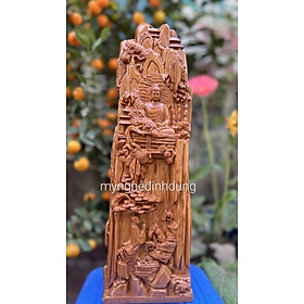 Mua Tượng nhất tâm bái phật bằng gỗ bách xanh liền kt cao 40×12×9cm