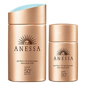 Bộ đôi sữa chống nắng bảo vệ hoàn hảo Anessa Perfect UV Sunscreen Skincare Milk 60ml & 20ml