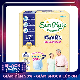 Tã Quần Người Lớn Sunmate Khô Thoáng L7 (7 Miếng)