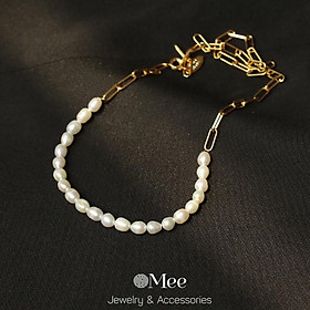 Vòng cổ nữ MEE dây chuyền chuỗi ngọc thật sang trọng, - N2815