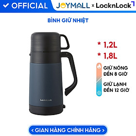 Mua Bình giữ nhiệt Lock&Lock Easy Outdoor Vacuum Bottle màu xanh navy LHC1484NVY 1 2L - Hàng chính hãng có quai xách  nắp dùng làm cốc nước - JoyMall