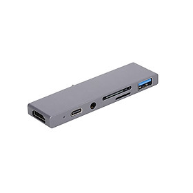 6 in1 USB-C HUB Type-C to USB 3.0 SD/Micro SD 3.5mm Jack Type-C HD Laptop PC Adapter Converter Suitable for iPad
