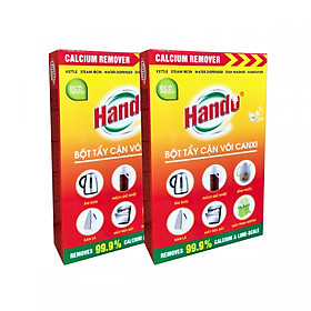 Combo 2 Hộp 4 gói bột tẩy cặn canxi cây nước, ấm đun nước, bình nóng lạnh Hando