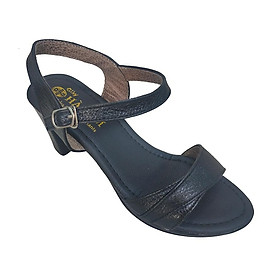 Giày Sandal Nữ Cao Gót HÀ NAM Da Bò Thật Thời Trang Cao Cấp 7cm DNU2129 - Màu Đen - 35