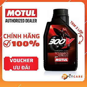 Nhớt Xe Máy Động Cơ 4 Thì Motul 300V Factory Line 10W40 Có Chiết Lẻ Nhập Pháp Tem 3 Lớp Chạy Bốc - 1L1