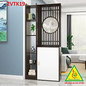 Tủ kệ trang trí kiêm vách ngăn phòng khách , nhà bếp 2VTK19 - Nội thất lắp ráp Viendong Adv