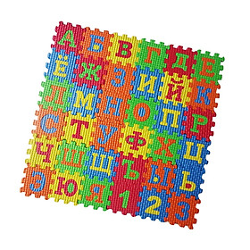 36Pcs EVA Foam Mat Russian Alphabet Tiny Comfortable Colorful Thicken Puzzle Mat for Bay Window Bedroom Kids Children Toddlers