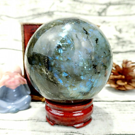 Mua Quả Cầu Phong Thủy Đá Labradorite - Hợp Mệnh Thủy   Mộc - Xoay Chuyển Thời Vận - Thăng Quan Tiến Chức