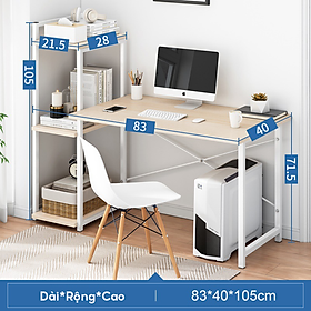 Mua Bàn làm việc khung sau chữ X chắc chắn sơn tĩnh điện bền bỉ  bàn học thiết kế liền kệ sách nhiều tầng thông minh đa năng