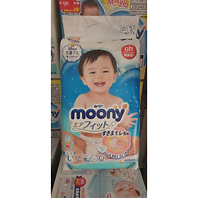 Tã dán Moony size L 54 + 4 (58 miếng)