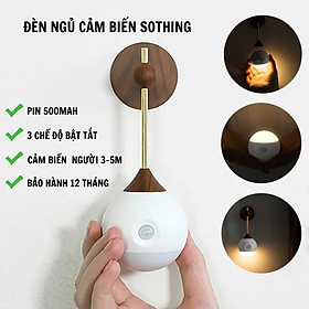 Đèn ngủ cảm biến Sothing, 3 chế độ bật tắt, cảm biến người khảng cách 3-5m, dung lượng pin 500mAh- Hàng chính hãng