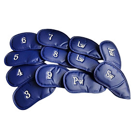 12Pcs Golf Club Head Covers PU Leather for All Brands Wedges Golf Iron Head Covers