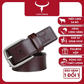 Thắt Lưng Da Bò Chính hãng COWATHER XF013 Nâu