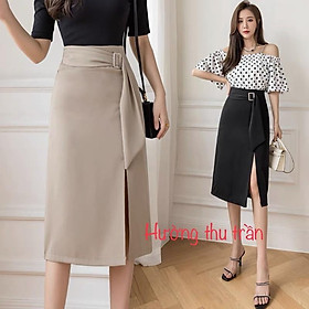 CV732 chân váy chữ A 3 cúc vàng