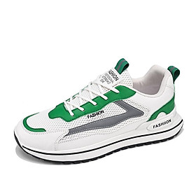 Giày nam chạy giày thoáng khí giày thể thao nam huấn luyện quần vợt nhẹ giày thể thao bình thường Color: Beige Green Shoe Size: 44
