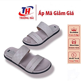 Dép nữ quai ngang hai dây màu kem Trường hải Đế Pu nhẹ cao 2.5cm thời trang nữ cao cấp N147K - 38 - Kem