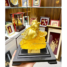 Mua Tượng heo dát vàng M04 (14x17x22cm) MT Gold Art- Hàng chính hãng  trang trí nhà cửa  phòng làm việc  quà tặng sếp  đối tác  khách hàng  tân gia  khai trương