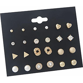Set 12 Đôi Bông Tai Hàn Quốc Đá ZinCorn