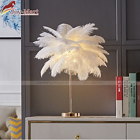 Mua Đèn ngủ để bàn - Đèn bàn lông vũ trang trí phòng ngủ hiện đại sang trọng MB3813 Trắng